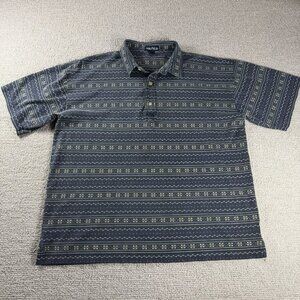 Vintage Nautica Geometric Pima Cotton Polo Shirt Multicolor Y2K Men’s Size XL
